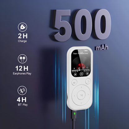 Portable MP4 Player with Bluetooth 5.4, 1.8" Screen | MP3 Music Player with FM Radio, eBook Reader, HiFi Sound & Long Battery Life